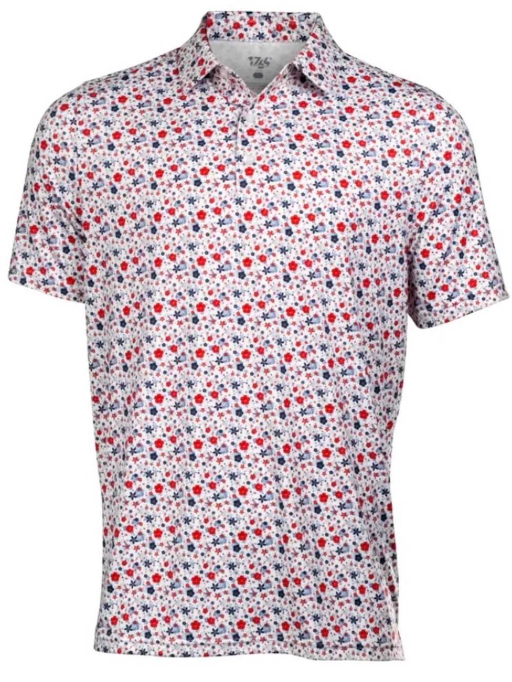 Graham Luxe Sprig Red White Blue Golf Polo Men M patriotic arhletic shirt NWT